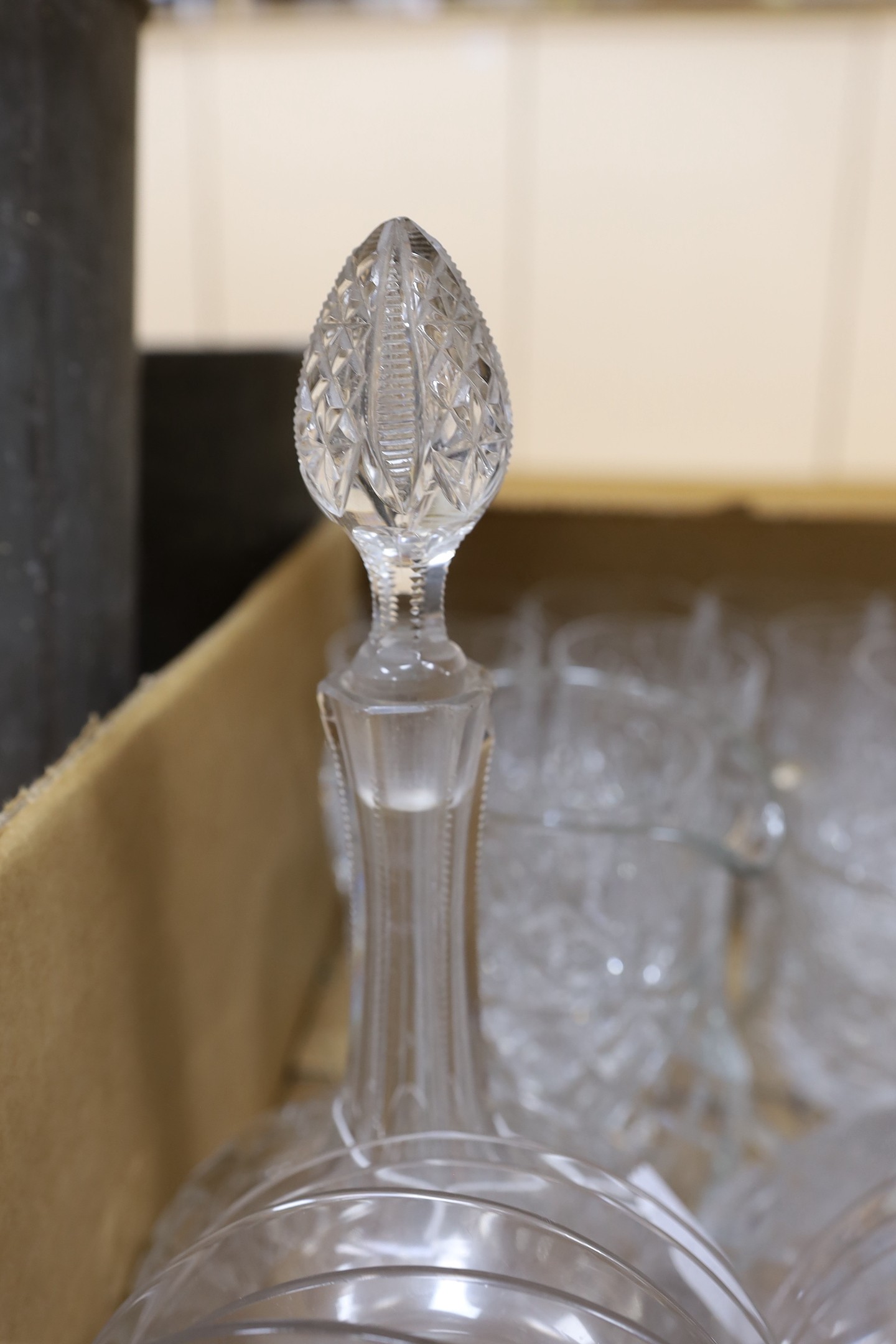 A quantity of cut glassware - 1 box